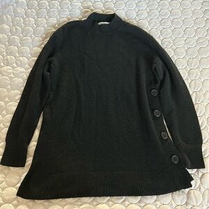 Liz Claiborne Black Sweater with Buttons Long